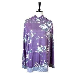 Angashion Pullover Hoodie Long Sleeve Kangaroo Pocket Floral Women’s Size Large